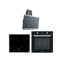 Franke FSL 86 H BK Nero - FRSM 604 C T XS - FPJ 615 V BK/SS Siyah Ankastre Set