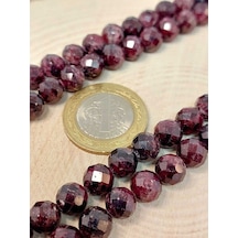 Lal Granat Garnet Taşı Faset Kesim Yarım Dizi 8mm 18cm Uzunl