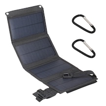Outdoor 5V 10W Usb 4 Güneş Paneli İle Güç Bankası Şarj Cihazı Siyah