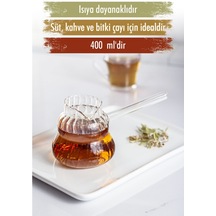 Isıya Dayanıklı Ocakta Kullanmaya Uygun Lüks Borosilikat Cam Cezve 400 Ml -9063068377454