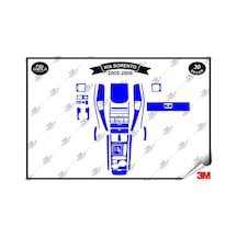 Kıa Sorento 2005-2006 Torpido Konsol Trim Göğüs Maun Kaplama Set 30 Parça Mavi