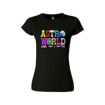 Travis Scott - Astro World Siyah Kadın Tshirt 001