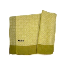 AKER Monogram Jakar Şal - %50 Viskon %50 Polyester - 6060900-03 - 75 X 190 / Çimen Yeşili 952 Çimen Yeşili 952