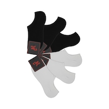 Cf Colour Feet Cf 6'Lı Paket Siyah-Beyaz Düz Çetik Çorap Çok Renkli