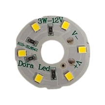 12Volt 3Watt Smd 2835 Ledli Led Modül Beyaz 10mm Delik Çaplı 12V 3W Avize Ledi 34mm(3 Adet)