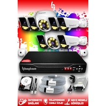 Bayicam 8 Kameralı Süper 2 İç Kamera Set 500 GB 5 MP 2K Renkli Gece Görüşlü Güvenlik Kamerası Sistemi