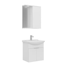 Orka Banyo Dolabı Purus 55 Asma Banyo Dolabı Takımı Spot Aynalı Beyaz