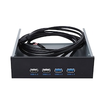 Yuntech01 Optik Sürücü Konsole Ön Paneli 5.25 İnç - Metal Kasa, 2xusb3.0 19pin + 2xusb2.0 9pin Hub, Windows Uyumlu