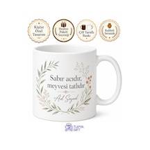 Sabırlı Kişiye Özel Anlamlı Mesajlı Baskılı Kupa Bardak Hediye Beyaz / Çok Renkli