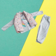 Nnk Kids Unicorn Yelekli 3'lü Takım Pudra
