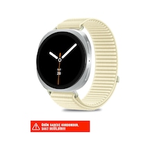 Samsung Galaxy Watch 8 40mm/44mm/46mm Classic İle Uyumlu Hasır Örgü Spor Cırtlı Naylon Kordon, Sarı