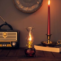 Time Vintage Gaz Lambası - Kırmızı Çok Renkli