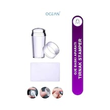Ocean Tırnak Desen Basma Mühürü Stamper Şeffaf + Sıyırıcı Asu-195