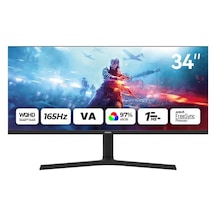 Aıwa 34" Mp3424-y 165hz 1ms Uwqhd Va Curved Gaming Monitör