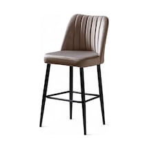 Ada Bar Sandalye - Babyface Kapuçino - Metal Siyah Ayak Kahverengi