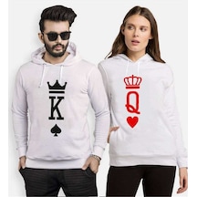 Tshirthane K Q King Queen Sevgili Kombinleri Kapüşonlu Kombini