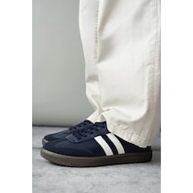 Muggo Gordon Unisex Ortopedik Günlük Garantili Bağcıklı Yürüyüş Koşu Sneaker Spor Ayakkabı Lacivert