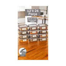 Mini 12'li 350 Ml Erzak Ve Bakliyat Saklama Kabı Seti-hava Geçirmez Kapaklı-mutfak Kiler Düzenleyici Gri - 749178810 Gri