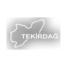 Tekirdağ Harita Araba Sticker 17x17 Cm Beyaz