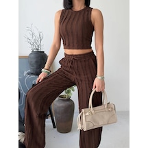 Modalima Kahverengi Halter Fitilli İkili Takımı Çok Renkli