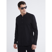 Lcwaıkıkı Classic Siyah Regular Fit Hakim Yaka Erkek Gömlek