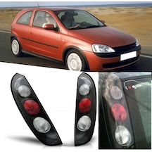 Opel Corsa C 2001-2006 Siyah Şeffaf Arka Stop