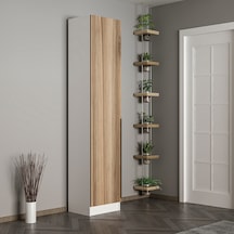Minar Kale 210 Cm 1 Kapaklı 1b Raf Portmanto Beyaz Dore Plus