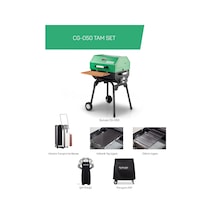 Guruss Cg-050 Kömürlü Barbekü Mangal Tam Set Yeşil Model:grs08