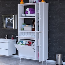 Mutfak Dolabı Sepetli Kirli Camasır Dolabı Banyo Dolabı 5 Raflı Cok Amaclı Dolap Beyaz Mutfak Dolabı Sepetli Kirli Camasır Dolabı Banyo Dolabı 5 Raflı Cok Amaclı Dolap Beyaz