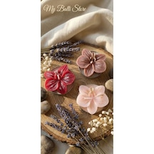 3'lü Orkide Tealight Dekoratif Soya Mum Beyaz