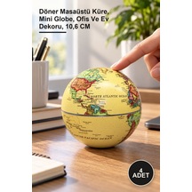 4 Adet Masa Üstü Dönen Dünya Küre Döner Masaüstü Küre, Mini Globe, Ofis Ve Ev Dekoru, 10,6 Cm 1