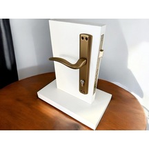 Trim Mat Antik Sarı Aynalı Yale Çelik Kapı Kolu Sol Elle Açılır Tek Taraf Kilit Hariçtir