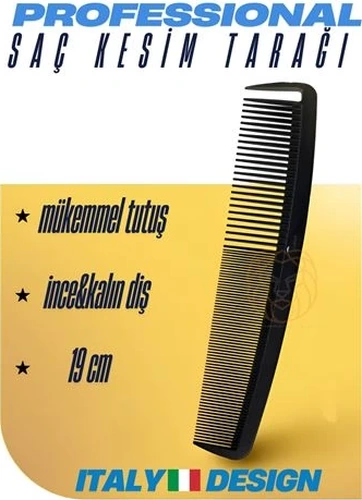 Profesyonel Saç Kesim Tarağı Geniş Diş Ve İnce Diş Tarak Saç Şekillendirme Düzeltme Tarağı
