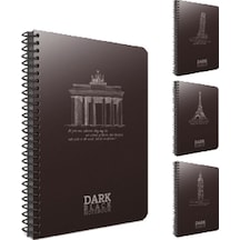 Gıpta Not Defteri Dark Spiralli Plastik Kapak Çizgisiz 50 Yp 17x24 2673 Çok Renkli