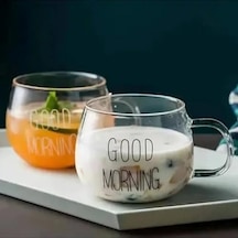 Good Morning Kupa Seti, 2&apos Li Şeffaf, Borosilkat Cam, 350ml Aeropress