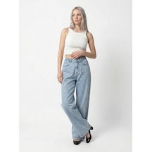 LOFT Wide Leg Regular Fit Kadın Pantolon Lf2040279 Q1.v1 Denim