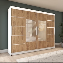 Sürgülü Gardırop Dört Kapaklı 280/210 Cm Parlak Beyaz + Ud