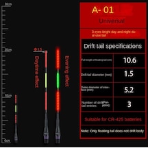 1 Adet Aydınlık Led Balıkçılık Akıllı Şamandıra Üst Süper Parlak Gece Balıkçılığı Şamandıra Üst Cr425 Pil A01-no Color Change