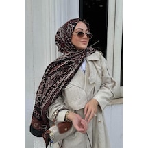 Carell Ebrar Baki'nin Tercihi Mocha Dream Comfy İpek Şal Kahve Çok Renkli