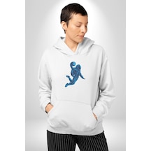 Basketbol Mars Uzay Smaçı Kadın Erkek Beyaz Kapüşonlu Sweatshirt Hoodie Beyaz