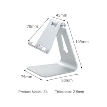 Springsun Selfie Çubuğu Z20 Ayarlanabilir Cep Telefonu Standı Katlanabilir Masaüstü Telefon Tutucu Alüminyum Alaşım 270 Döndürülebilir A