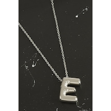 E - 106 - Harfli Balon Kolye - - Spt-gld - Gümüş Rengi