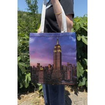 Zipzap New York V1 Çift Taraflı Yazlık Kışlık Kanvas Baskı Bez Çanta