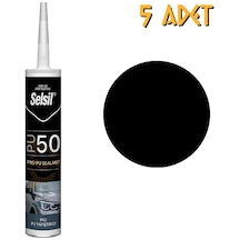 Selsil Poliüretan Mastik Yapıştırıcı Pu50 Siyah 280 Ml. - 5 Adet