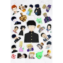 Mob Psycho 100 Anime Telefon Laptop Bullet Journal Yapışkanlı Folyo Sticker Paketi 25 Adet Çok Renkli