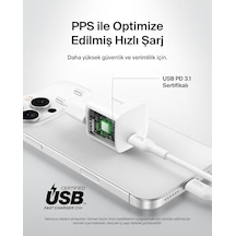 Usb-c Fiş 25 W - Usb-c Telefon Şarj Cihazı, 16, 15 Plus, Pro, Pro Max, İpad, Galaxy S25, 9, Switch Ve Fazlası İçin Pd 3.0 Pps Hızlı Şarj Cihazı, Beyaz