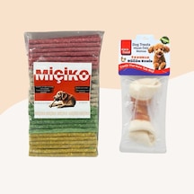 Miçiko Renkli Munchy Köpek Ödülü 100'lü + Tavuklu Düğüm Kemik 15.5cm