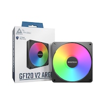 Gf120 V2 Argb 120mm Kasa Fanı - Şık Ve Minimalist Tasarım, Yüksek Hava Akışı, Hidrolik Rulman, Sessiz Performans, Canlı Argb Aydınlatma, Siyah
