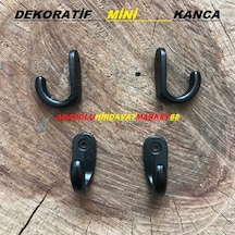 Dekoratif Mini Askı Mini Kanca Tesbih Askısı 12 Adet Siyah Renk