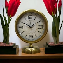 Eskitme Metal Ofis Salon Otel Masa Saati 25 20 Cm K4